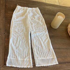 Blue Island White Eyelet Swim Coverup Pants